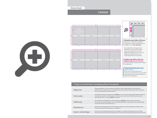 Product Bild hochglanz-uv-lack_faltblatt__gefalzt_auf_din_a4__vertikaler_doppelparallelfalz__8-seitig