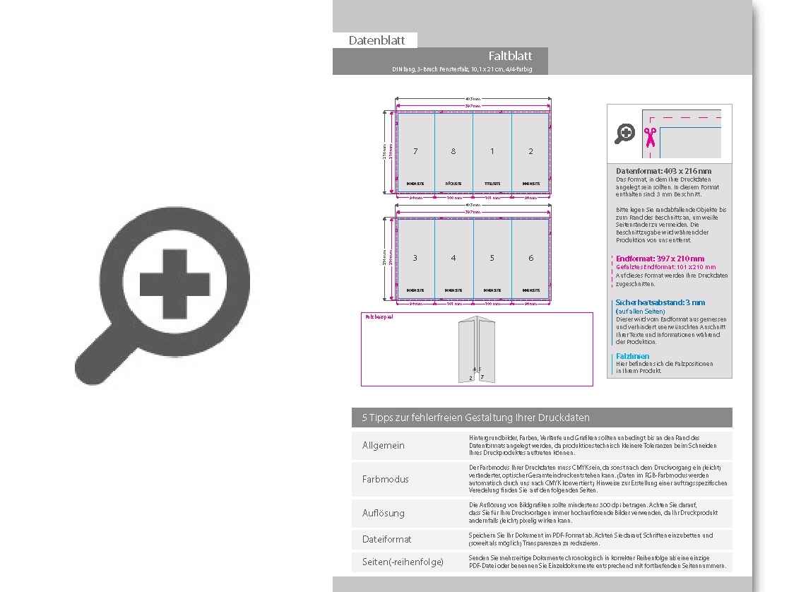 Product Bild hochglanz-uv-lack_faltblatt__gefalzt_auf_din_lang__vertikaler_3-bruch_fensterfalz__8-seitig