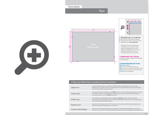 Product Bild hochglanz-uv-lack-flyer_din_a7_quer_(10_5_cm_x_7_4_cm)__beidseitig_bedruckt