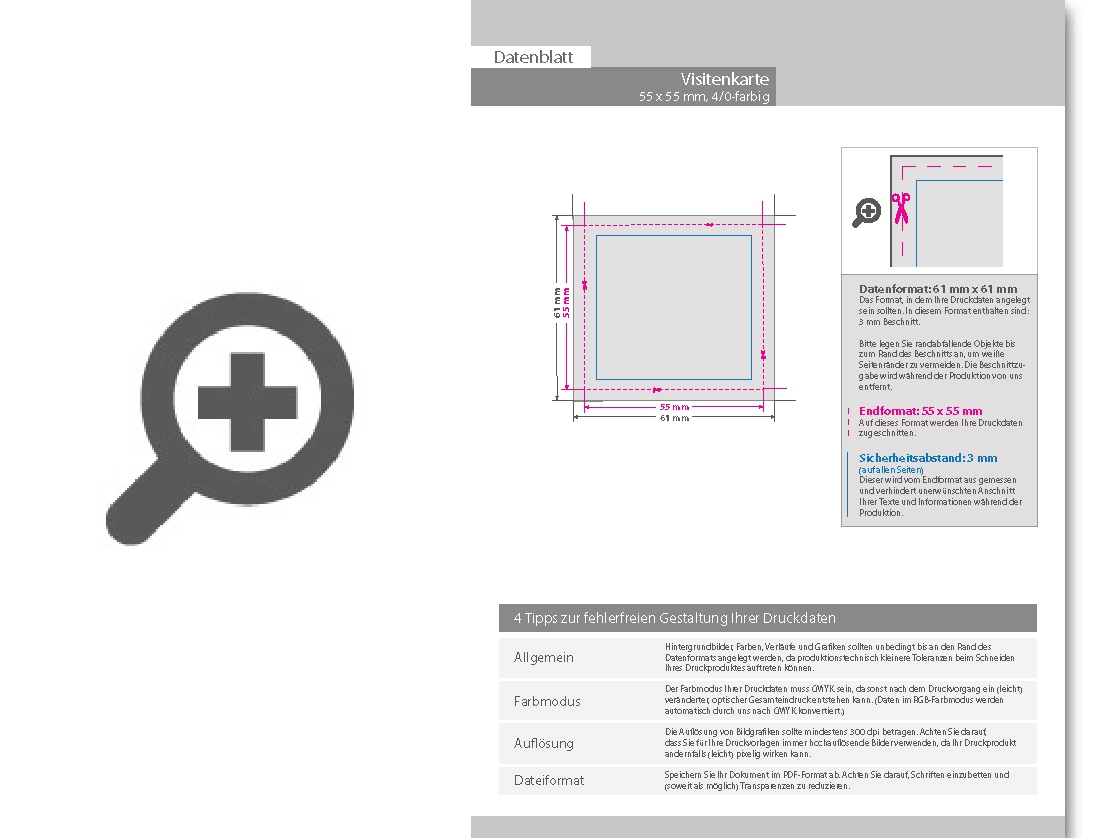 Product Bild visitenkarten_quadratisch_5_0_farbig_55_x_55_mm___einseitig_bedruckt_(cmyk_4-farbig_+_1_hks-sonderfarbe)